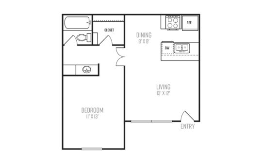 the floor plan for a two bedroom apartment at The Senara