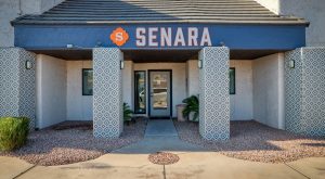 a building with the word senara on it at The Senara