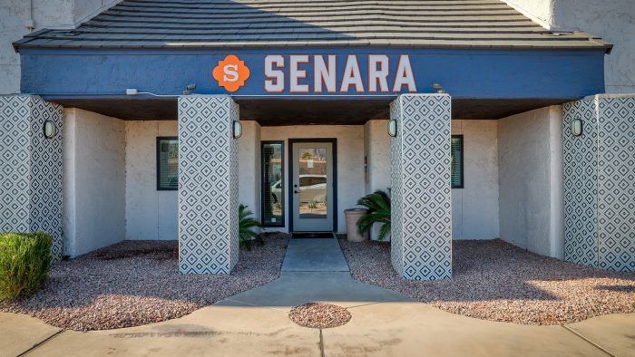 a building with the word senara on it at The Senara